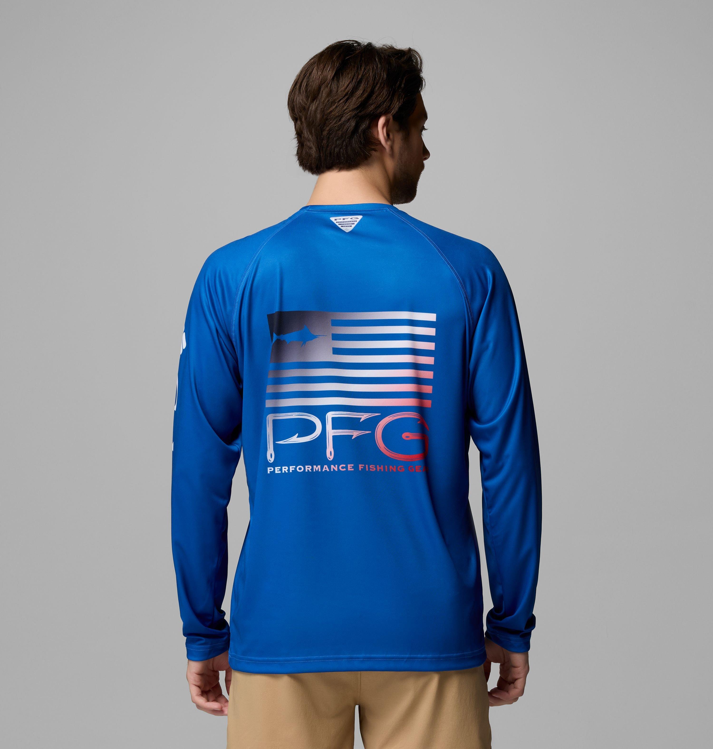 Men's PFG Deep Waves Flag Long Sleeve Shirt | 487 | M 3