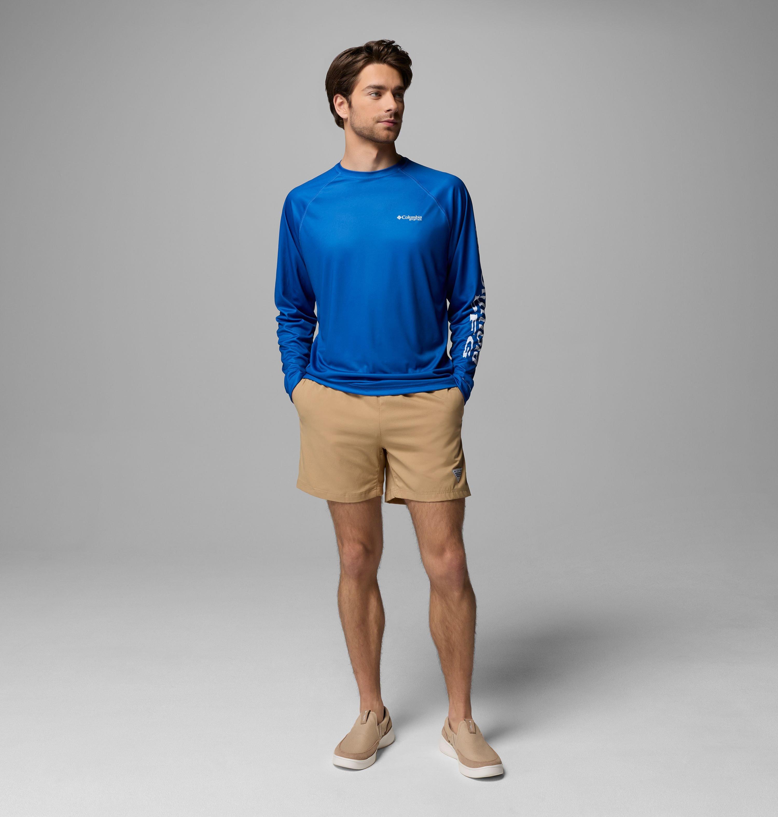 Men's PFG Deep Waves Flag Long Sleeve Shirt | 487 | M 2