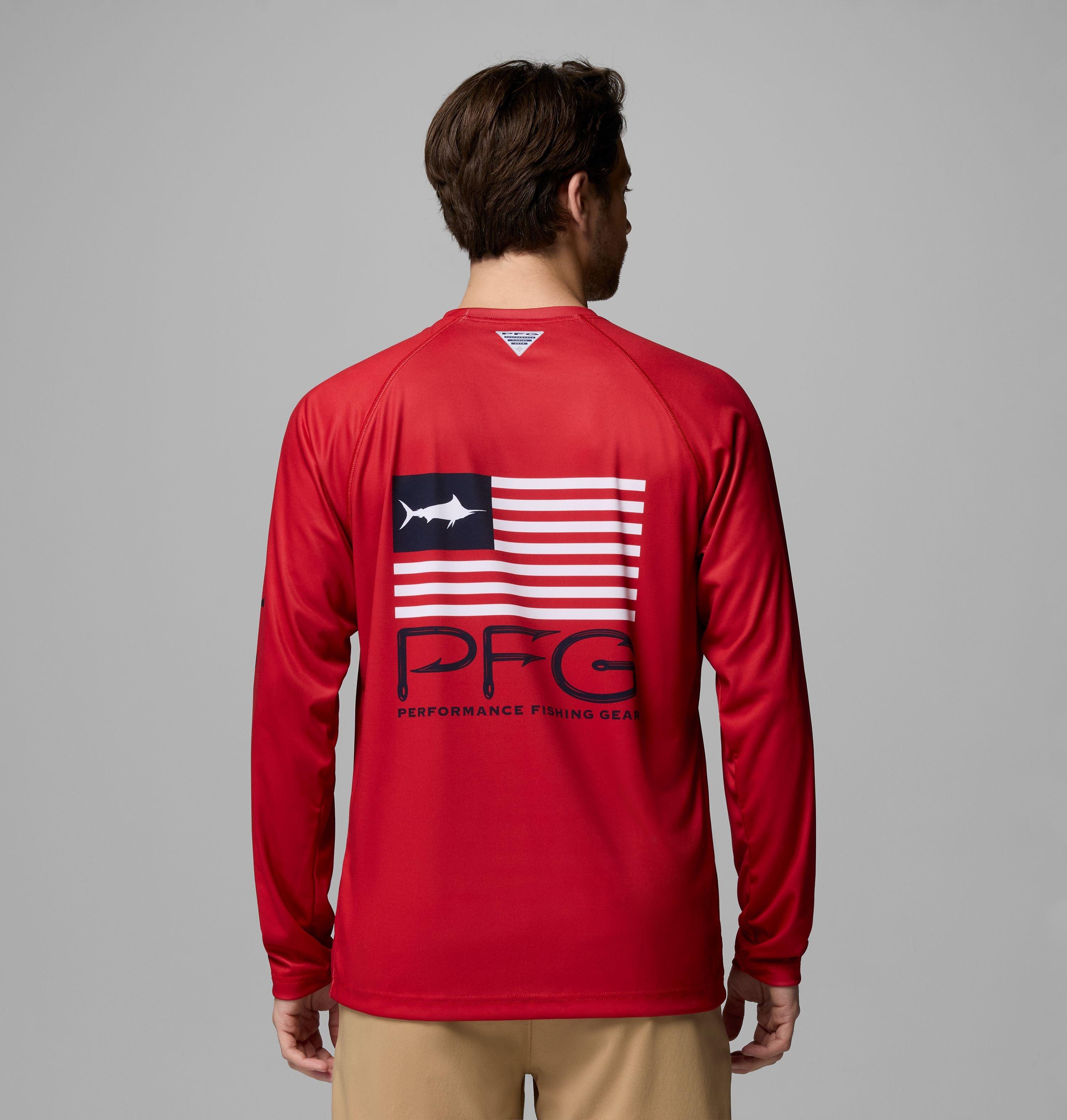 Men's PFG Deep Waves Flag Long Sleeve Shirt 3