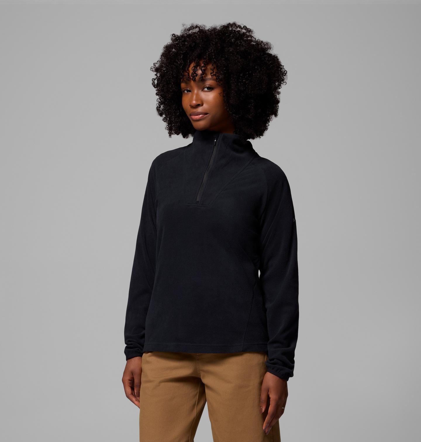 Женские толстовки Columbia Pine Ridge Half Zip Fleece, цвет: Чёрный — фото 1