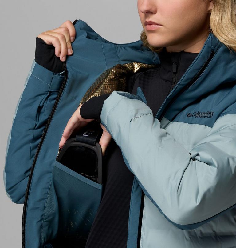 Chaqueta de esquí impermeable de plumón Glacier Ridge para mujer, Color: Everblue, Crushed Blue, image 5