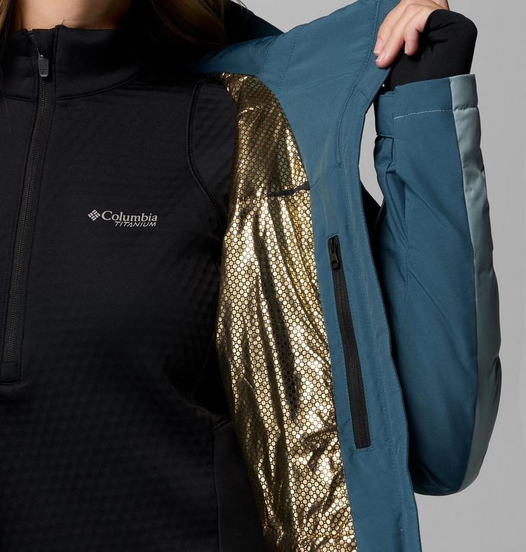 Chaqueta de esquí impermeable de plumón Glacier Ridge para mujer, Color: Everblue, Crushed Blue, image 6