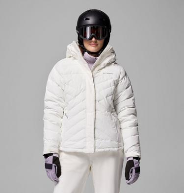 Women's Lay D Down V Ski Jacket, Color: Sea Salt, image 9