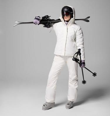 Women's Lay D Down V Ski Jacket, Color: Sea Salt, image 10