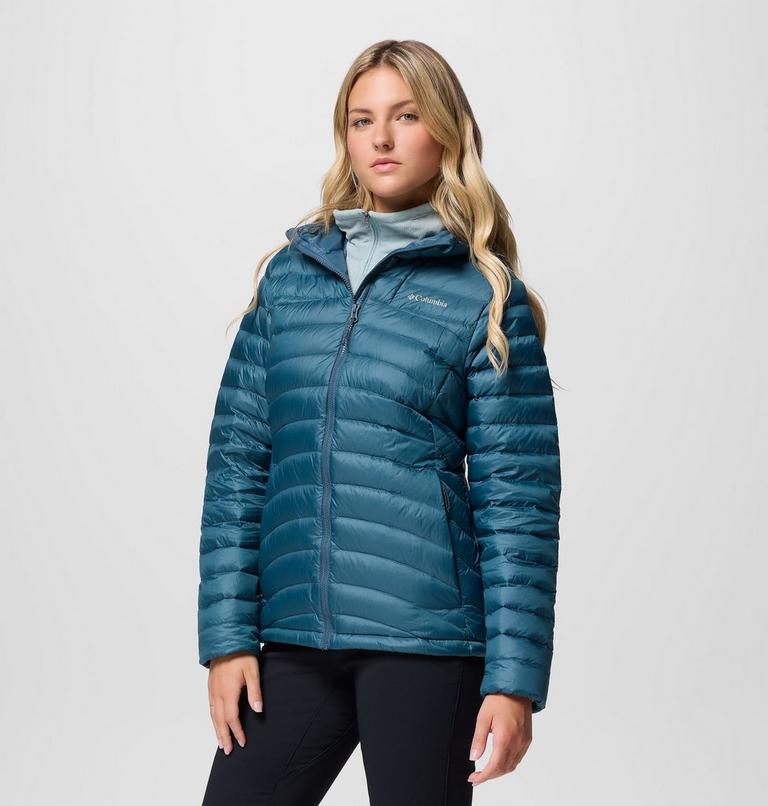 Women's Corelite Packable Down Hooded Jacket, Color: Everblue, image 4