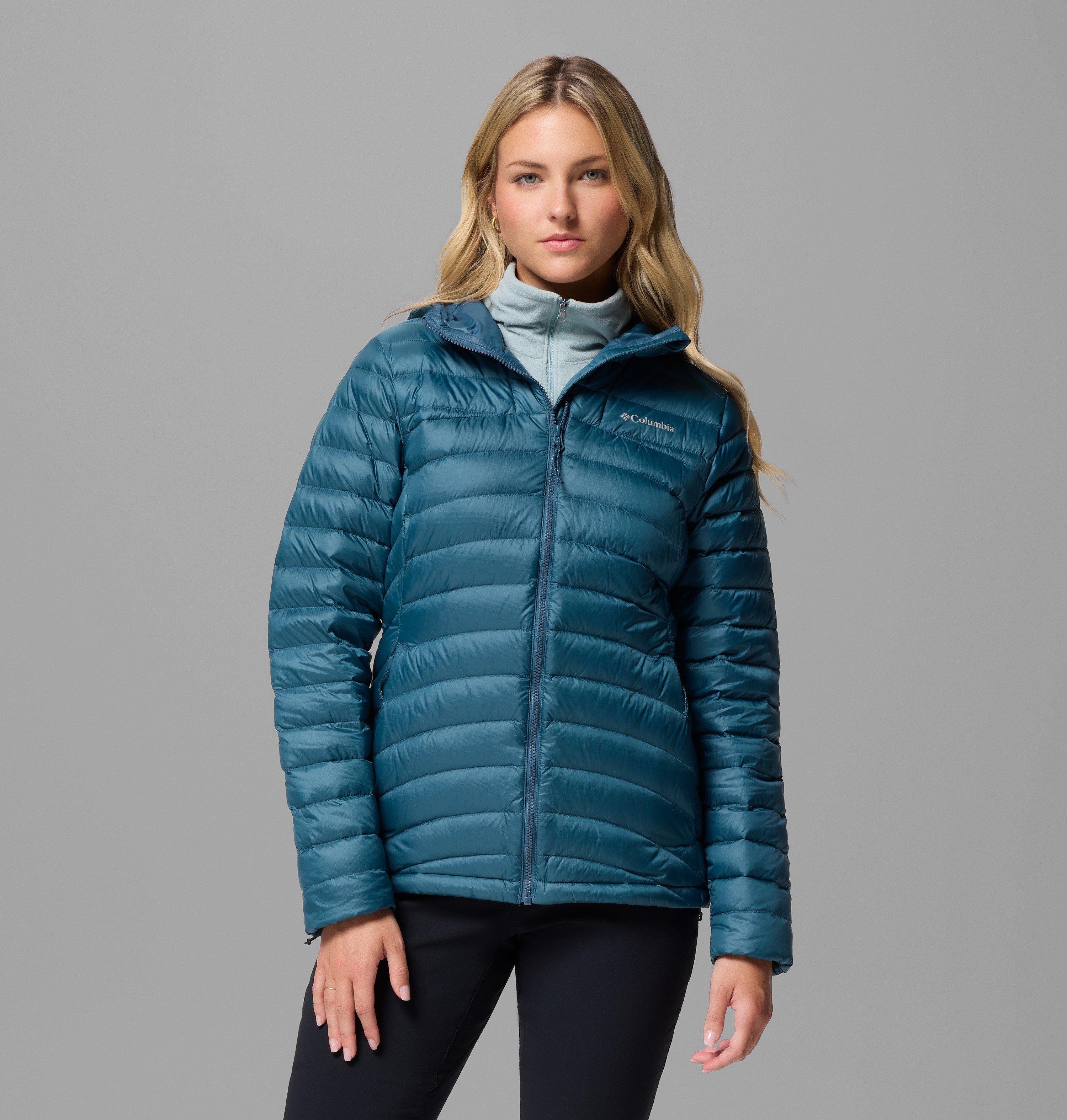 Columbia Sportswear Women's Blue Columbia - Corelite™ Packable Down Hooded Jacket - Ever Small