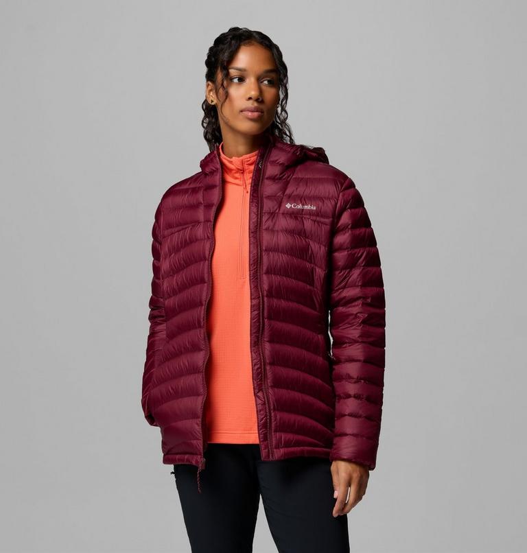 Chaqueta fácil de guardar de plumón con capucha Corelite para mujer, Color: Rich Wine, image 5