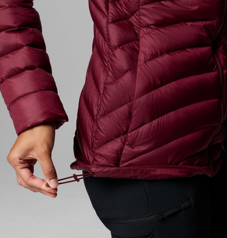 Chaqueta fácil de guardar de plumón con capucha Corelite para mujer, Color: Rich Wine, image 8