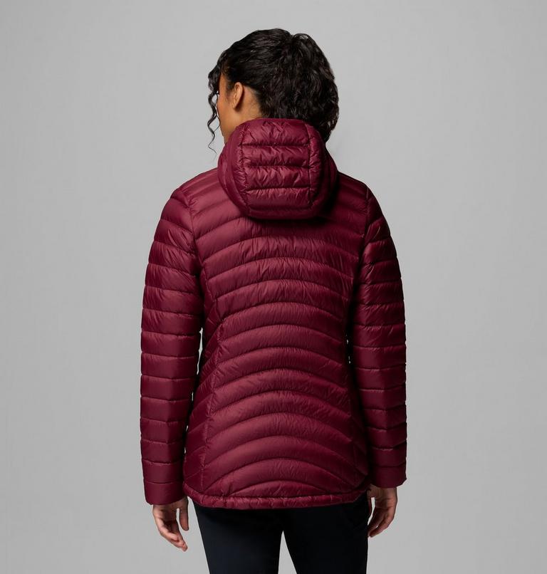 Chaqueta fácil de guardar de plumón con capucha Corelite para mujer, Color: Rich Wine, image 3
