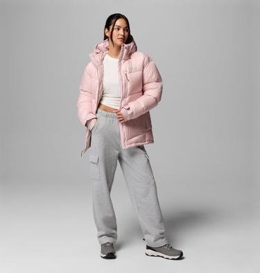 Women's Cloudview Down Hooded Jacket, Color: Mineral Pink, image 2