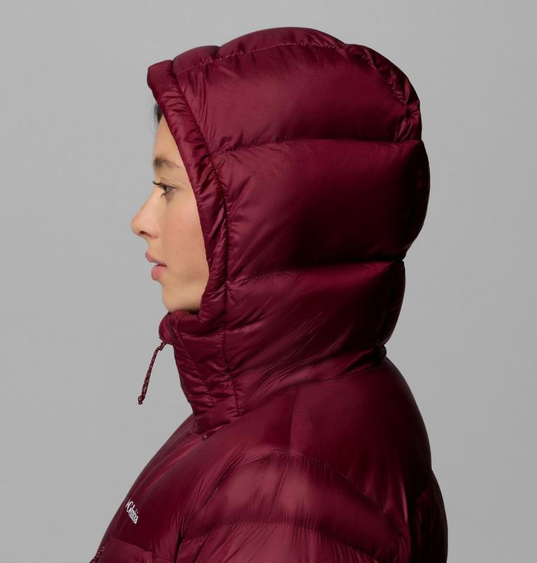 Women's Cloudview Down Hooded Jacket, Color: Rich Wine, image 8