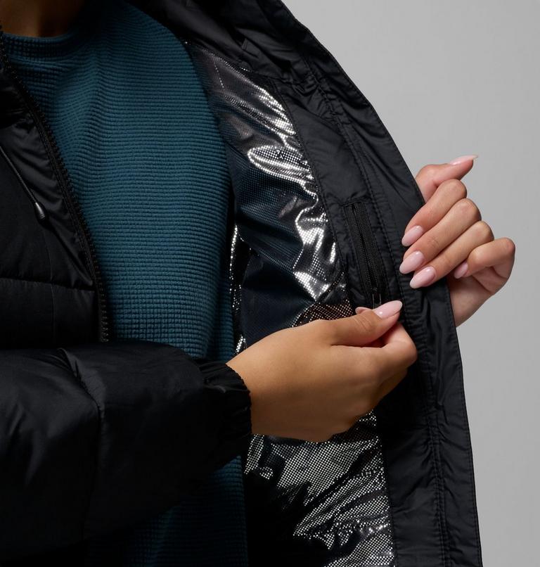 Women's Pike Lake III Long Hooded Puffer Jacket, Color: Black, image 7