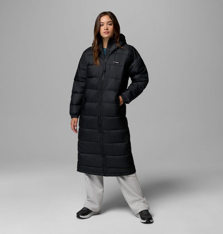 Women's Pike Lake III Long Hooded Puffer Jacket, Color: Black, image 1