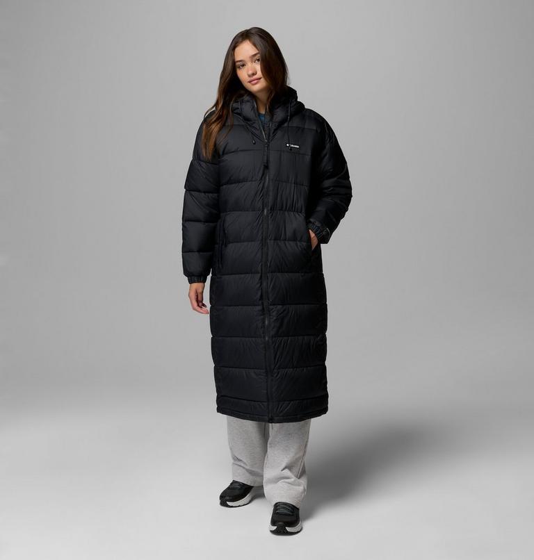 Women's Pike Lake III Long Hooded Puffer Jacket, Color: Black, image 2