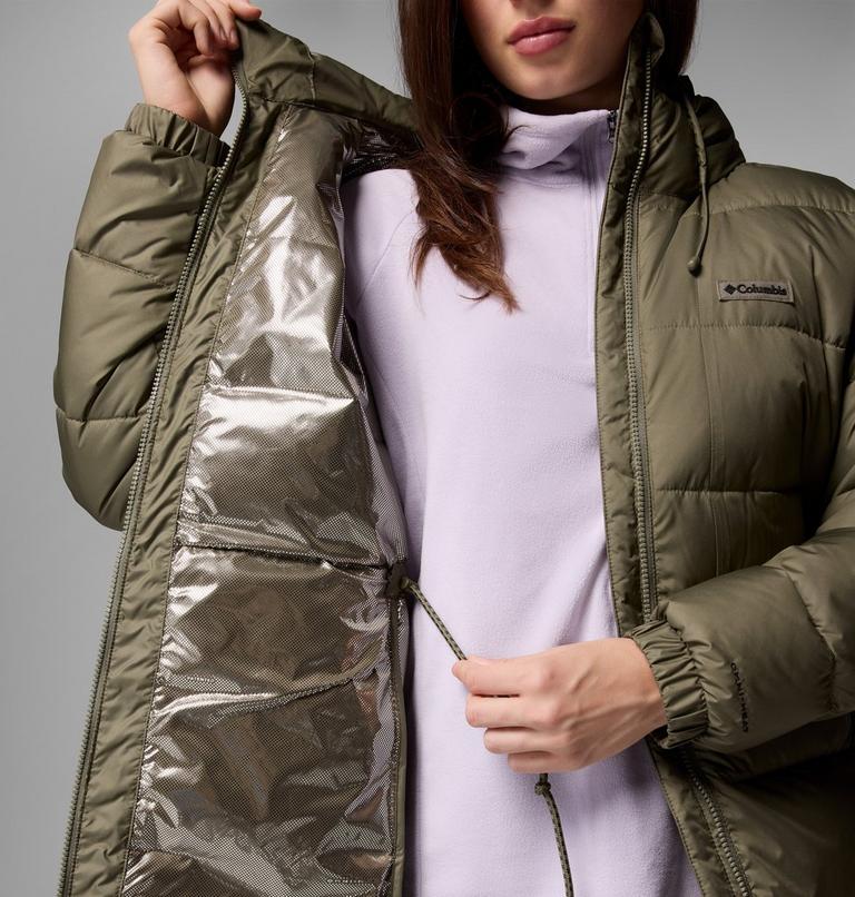 Women's Pike Lake III Long Hooded Puffer Jacket, Color: Stone Green, image 7