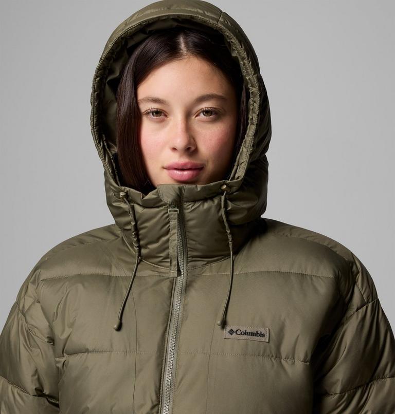 Women's Pike Lake III Long Hooded Puffer Jacket, Color: Stone Green, image 8