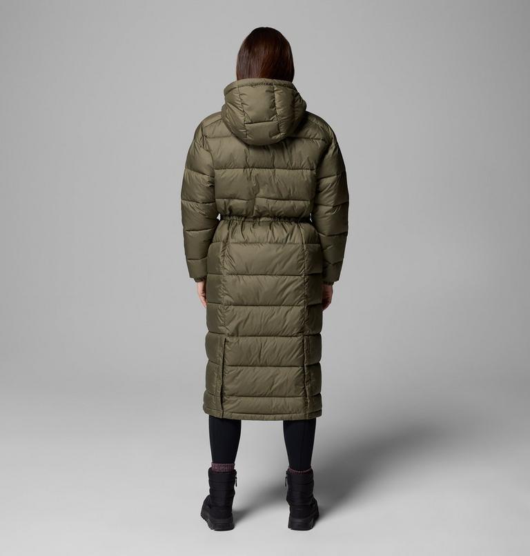 Women's Pike Lake III Long Hooded Puffer Jacket, Color: Stone Green, image 3