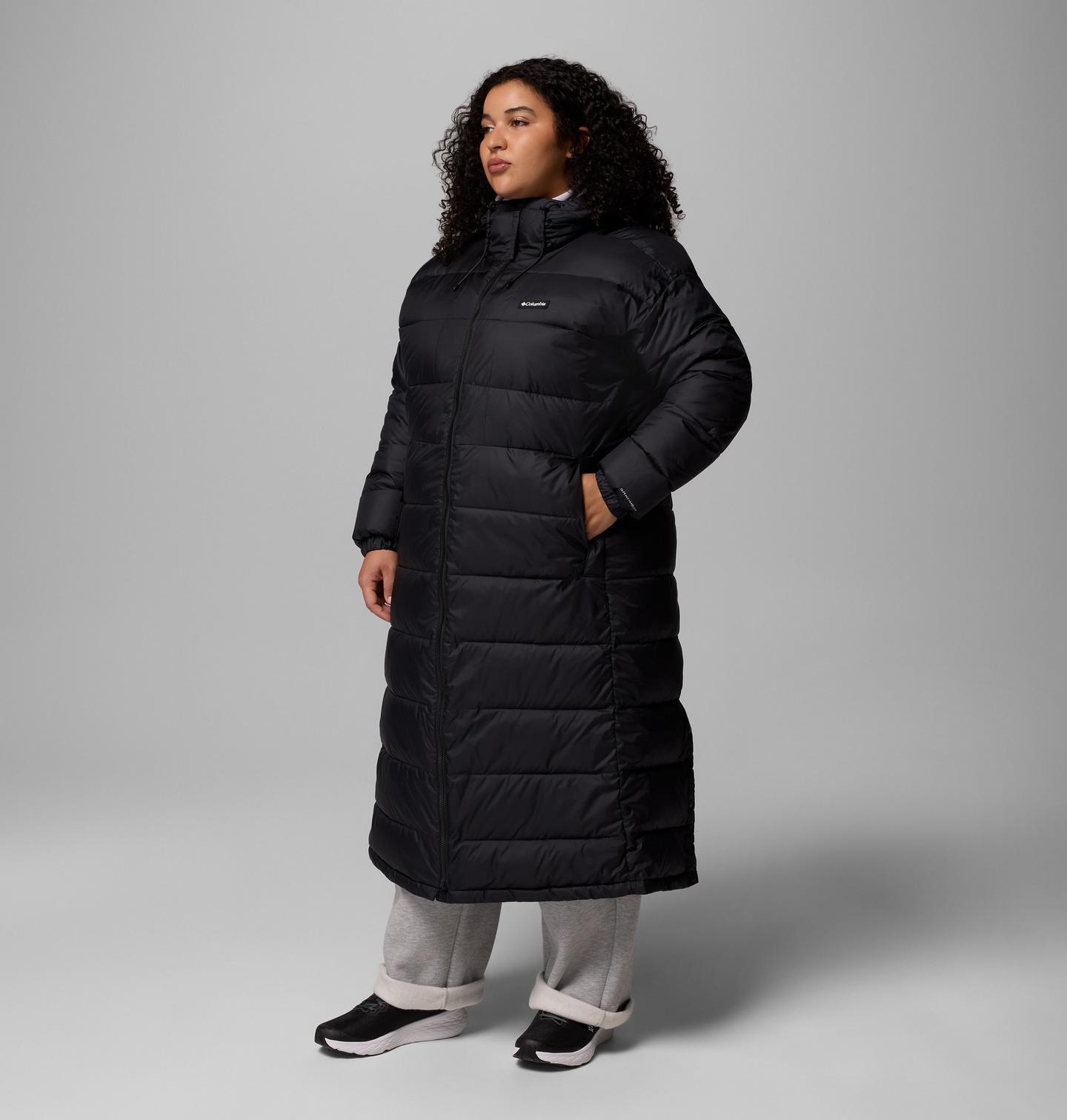 Женская куртка Columbia Pike Lake III Long - Plus Size, цвет: Чёрный — фото 4