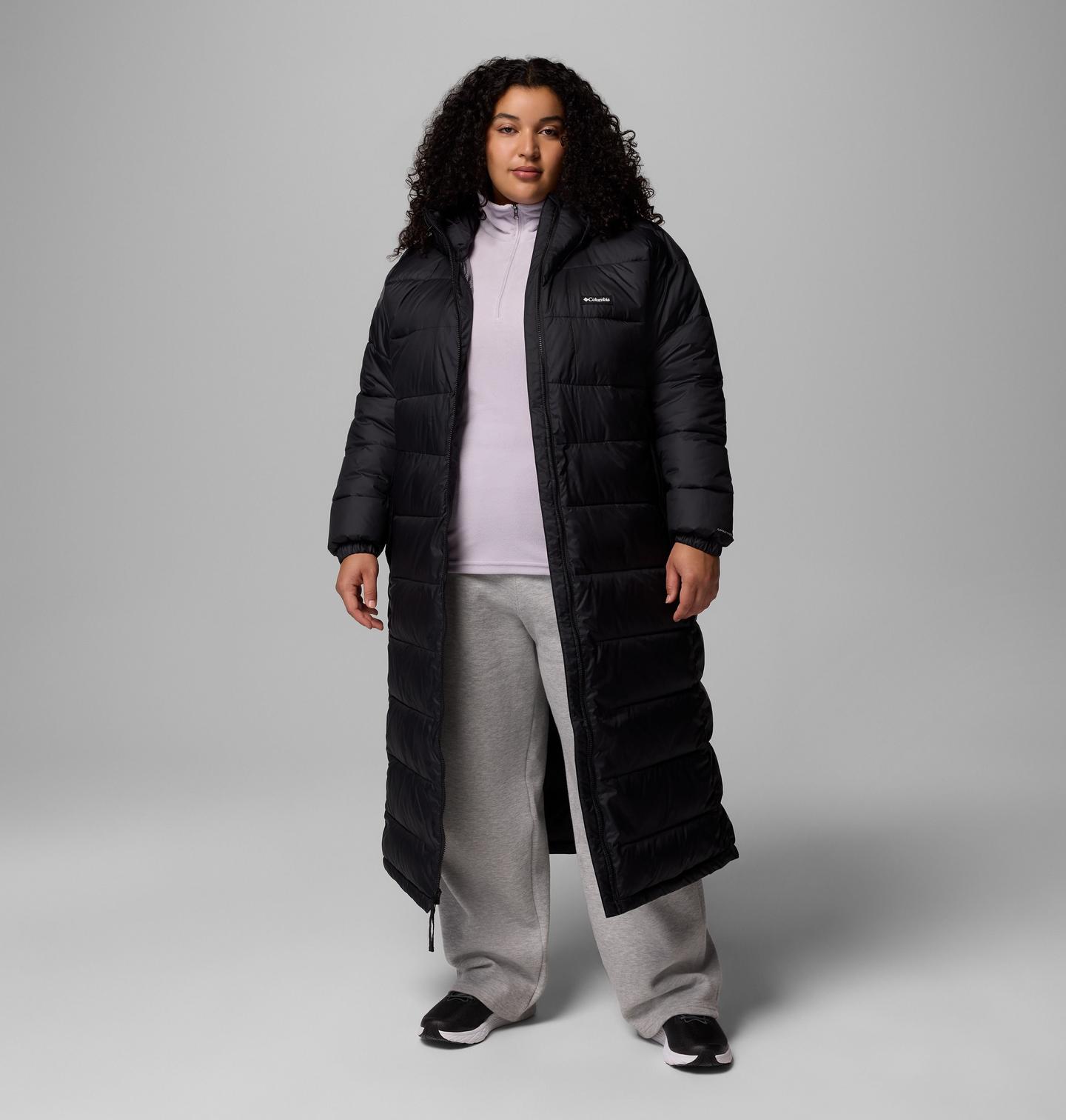 Женская куртка Columbia Pike Lake III Long - Plus Size, цвет: Чёрный — фото 1