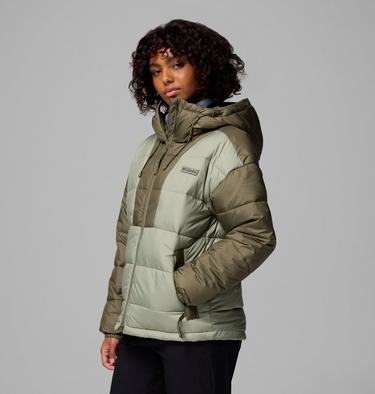Women's Pike Lake III Hooded Puffer Jacket, Color: Safari, Stone Green, image 8