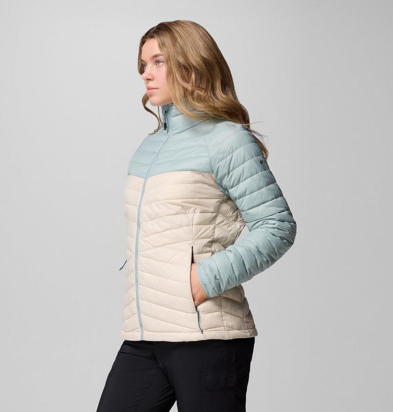 Women's Powder Pass Insulated Jacket, Color: Dark Stone, Crushed Blue, image 4