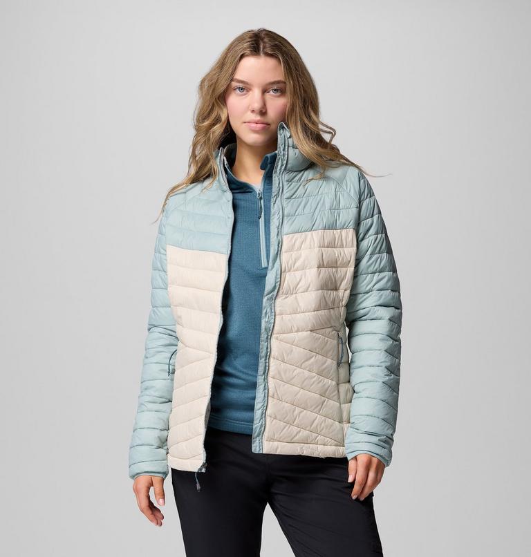 Women's Powder Pass Insulated Jacket, Color: Dark Stone, Crushed Blue, image 5