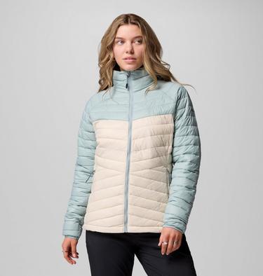 Women's Powder Pass Insulated Jacket, Color: Dark Stone, Crushed Blue, image 7