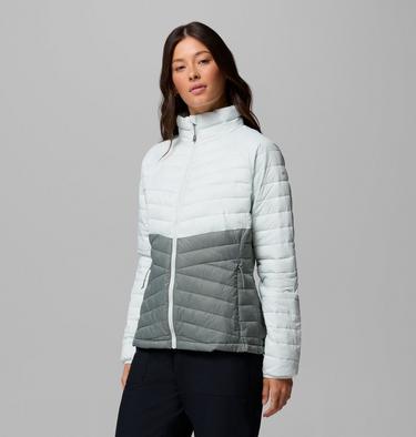 Women's Powder Pass Insulated Jacket, Color: Sedona Sage, Tea Light, image 8