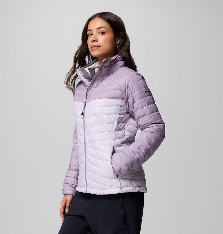 Chaqueta aislante Powder Pass para mujer, Color: Lavender Pearl, Shale Purple, image 4