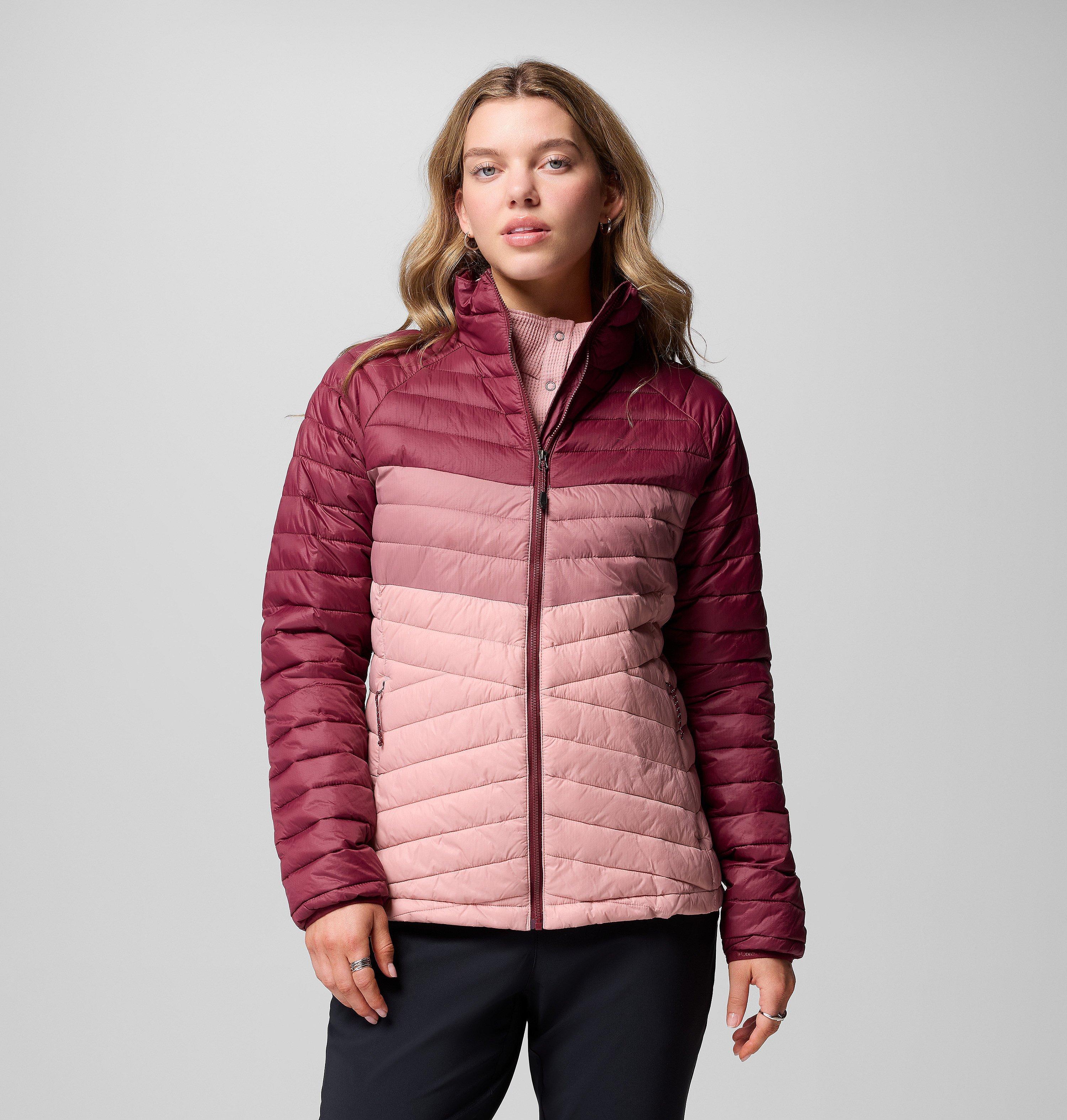 Columbia Sportswear Women's Red Columbia - Powder Pass™ Insulated Jacket - Eraser Pink, Fig, Rich Wine Medium