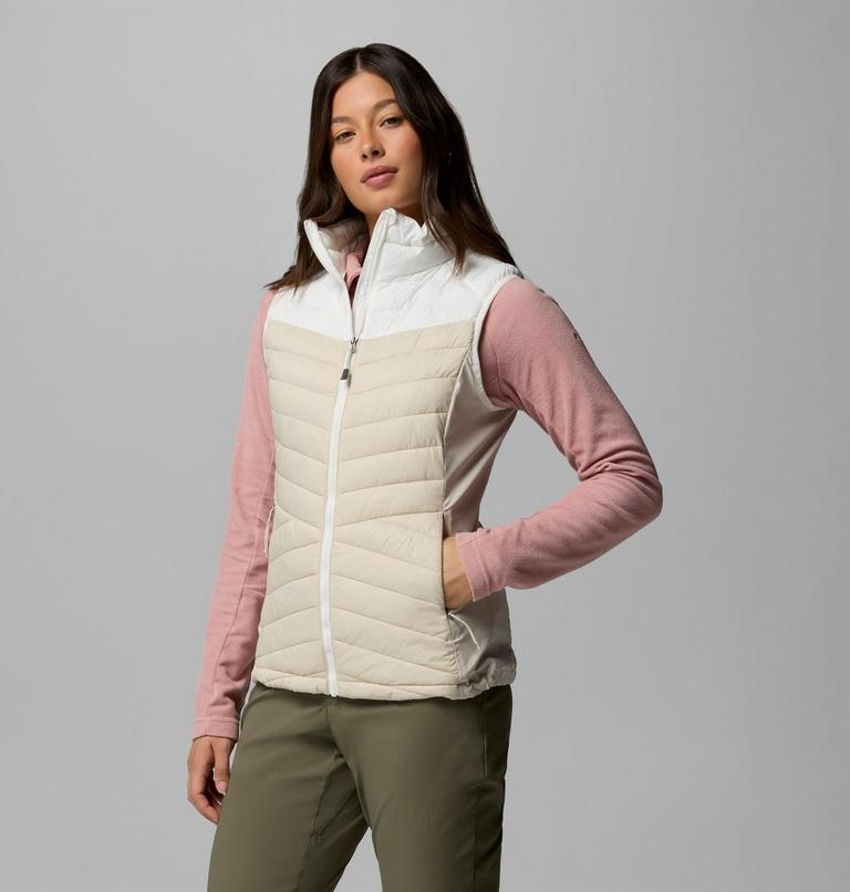 Women's Powder Pass III Hybrid Gilet, Color: Dark Stone, Sea Salt, image 4