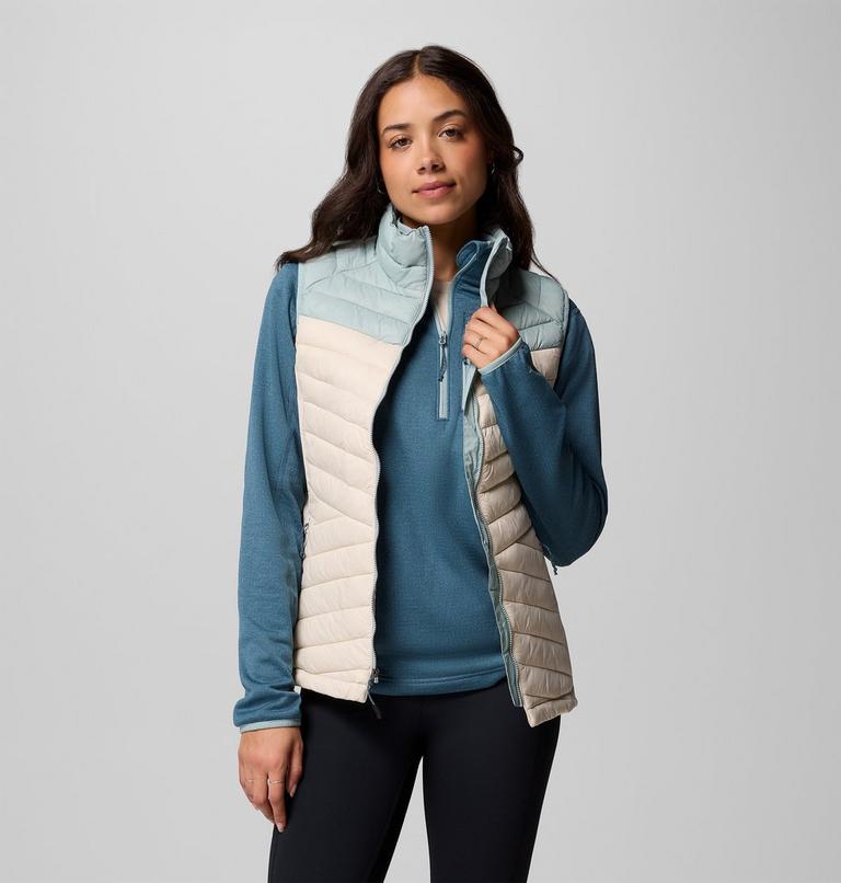Women's Powder Pass III Hybrid Gilet, Color: Dark Stone, Crushed Blue, image 5