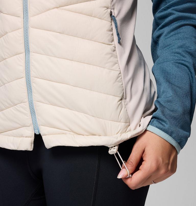 Women's Powder Pass III Hybrid Gilet, Color: Dark Stone, Crushed Blue, image 8