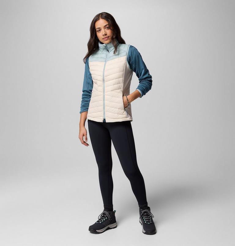 Women's Powder Pass III Hybrid Gilet, Color: Dark Stone, Crushed Blue, image 2