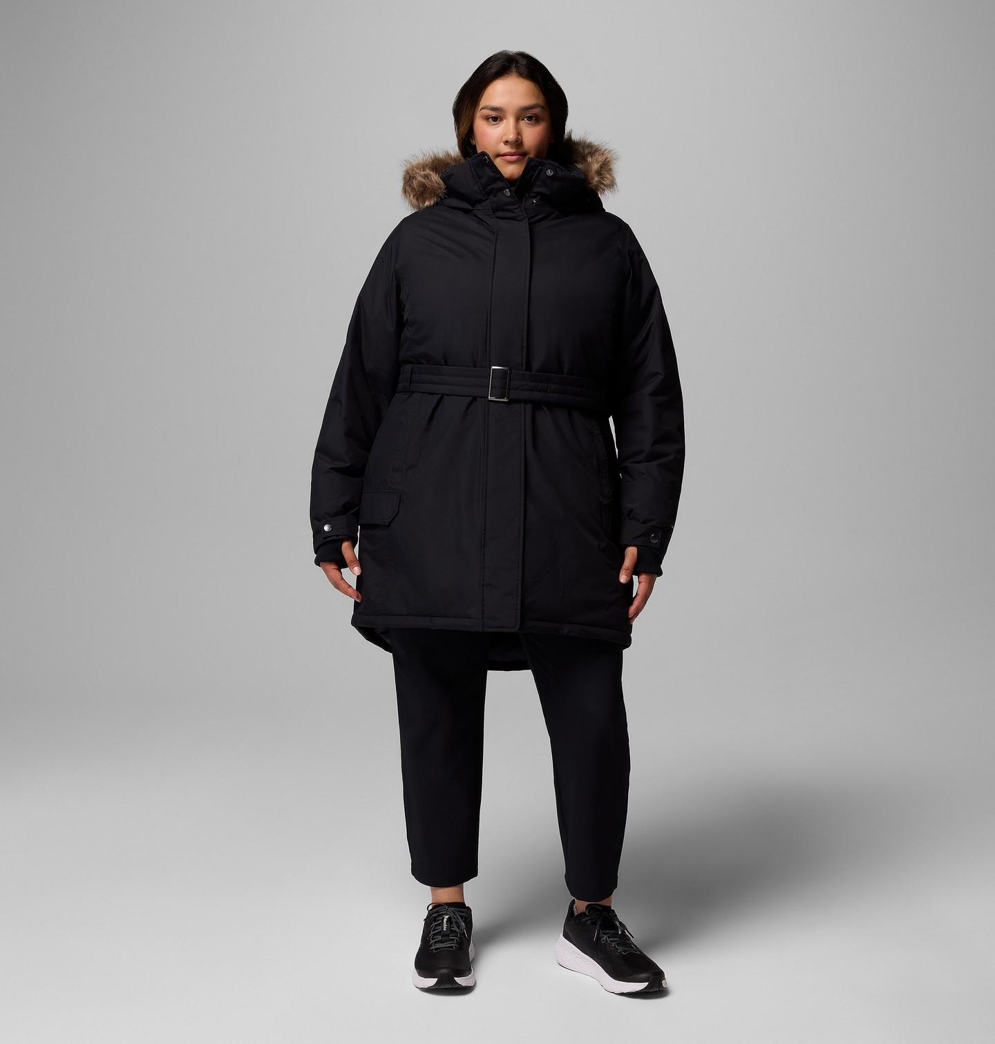 Женская куртка Columbia Icelandite II Parka - Plus Size, цвет: Чёрный — фото 1