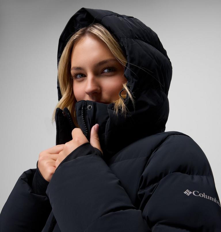 Women's Amaze Puff Mid Hooded Down Puffer, Color: Black, image 15