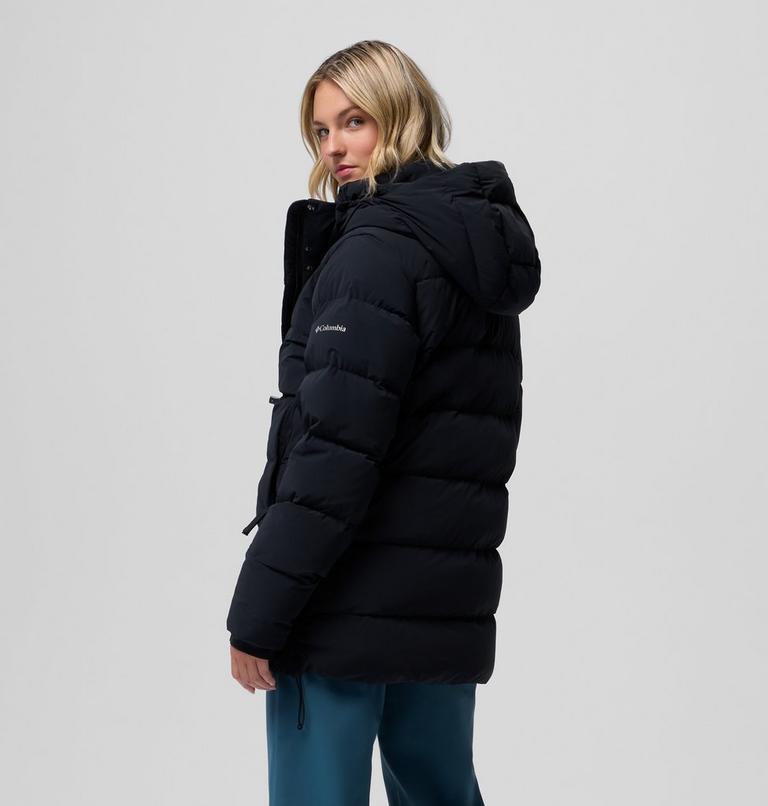 Women's Amaze Puff Mid Hooded Down Puffer, Color: Black, image 4