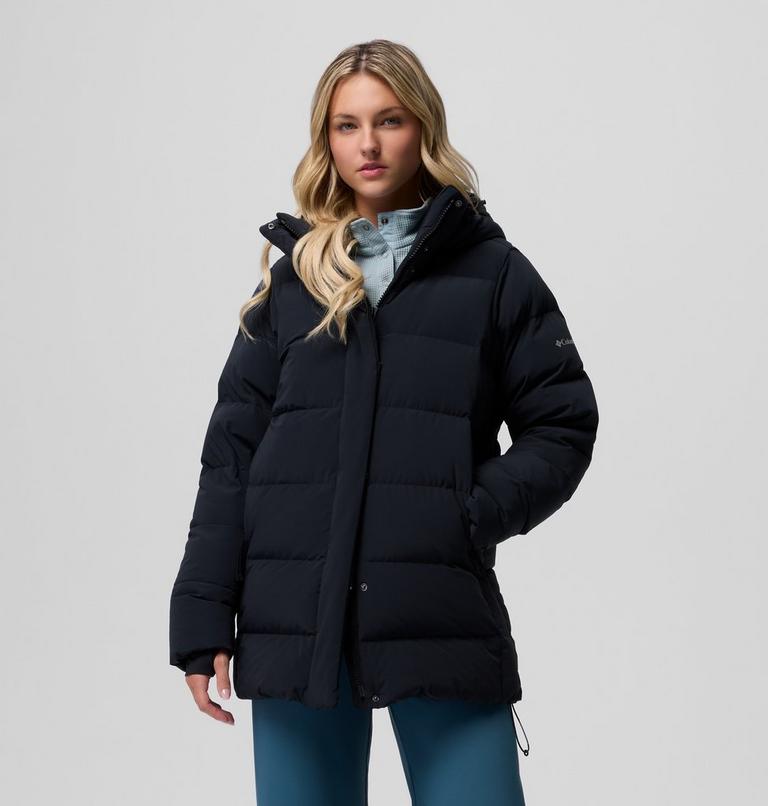 Women's Amaze Puff Mid Hooded Down Puffer, Color: Black, image 5