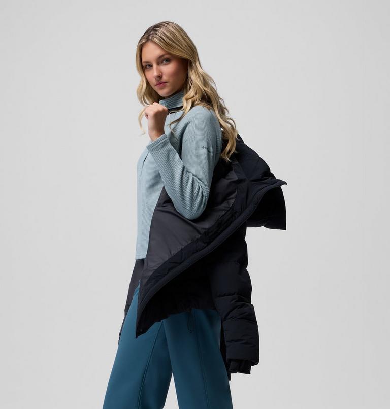 Women's Amaze Puff Mid Hooded Down Puffer, Color: Black, image 6