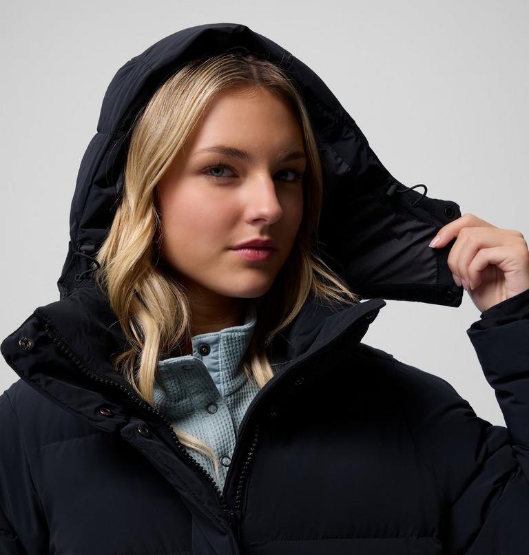 Women's Amaze Puff Mid Hooded Down Puffer, Color: Black, image 12