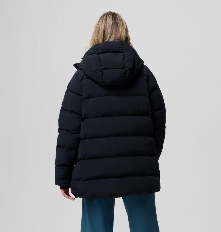 Women's Amaze Puff Mid Hooded Down Puffer, Color: Black, image 3