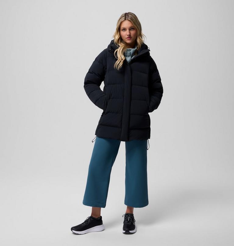 Women's Amaze Puff Mid Hooded Down Puffer, Color: Black, image 2