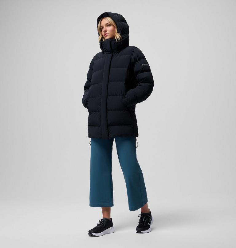 Women's Amaze Puff Mid Hooded Down Puffer, Color: Black, image 22