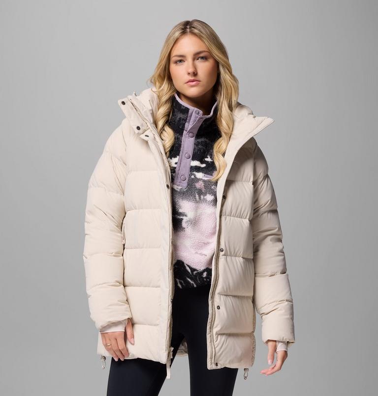 Women's Amaze Puff Mid Hooded Down Puffer, Color: Dark Stone, image 5