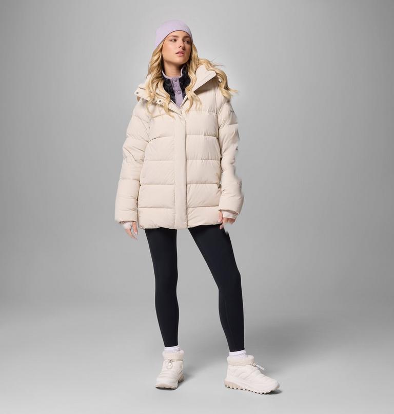 Women's Amaze Puff Mid Hooded Down Puffer, Color: Dark Stone, image 2