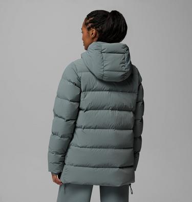Women's Amaze Puff Mid Hooded Down Puffer, Color: Sedona Sage, image 7