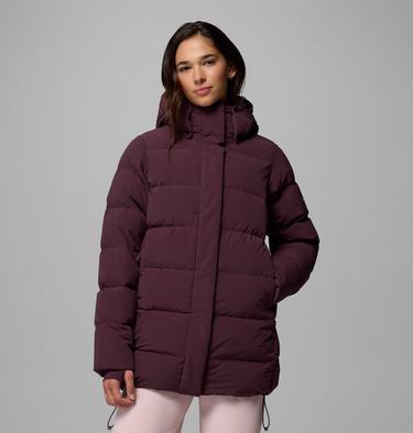 Chaqueta larga acolchada de plum&oacute;n con capucha Amaze Puff Mid para mujer, Color: Moonvista, image 1