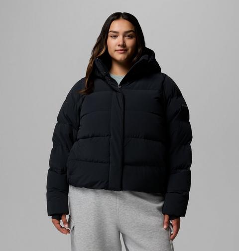 Женская куртка Columbia Amaze Puff Hooded - Plus Size, цвет: Чёрный