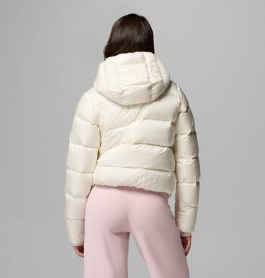 Women's Amaze Puff Hooded Down Puffer, Color: Sea Salt Pearl Shine, image 7