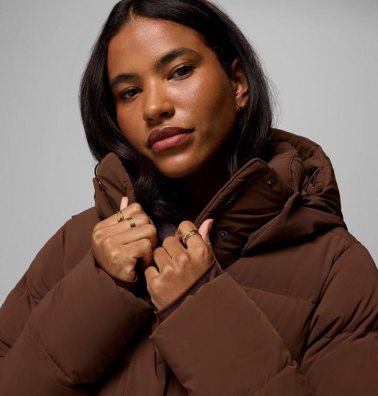 Women's Amaze Puff Hooded Down Puffer, Color: Tobacco, image 4
